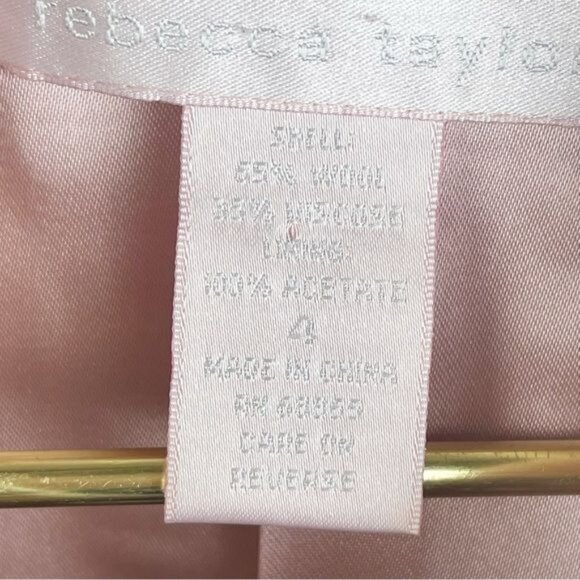 Rebecca Taylor Wool Gray Pink Floral Blazer Single Breast Coat 4 - Picture 4 of 7